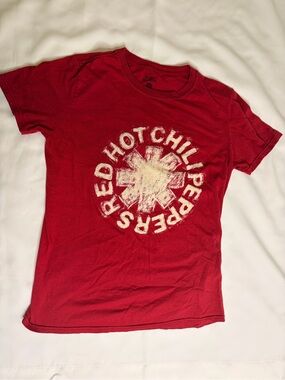 Red Hot Chili Peppers RHCP Women's Distressed Asterisk Logo T-Shirt Size M
